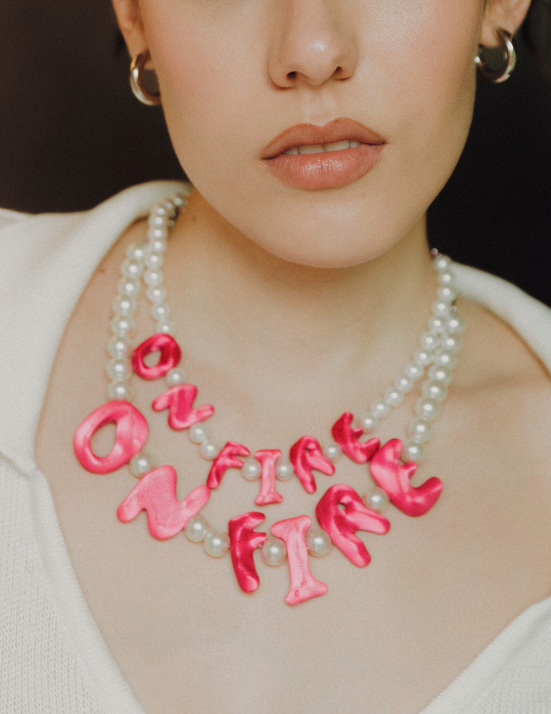 On Fire Necklace // Pearl