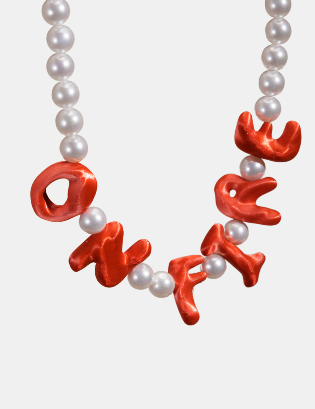 Chunky On Fire Necklace // Pearl