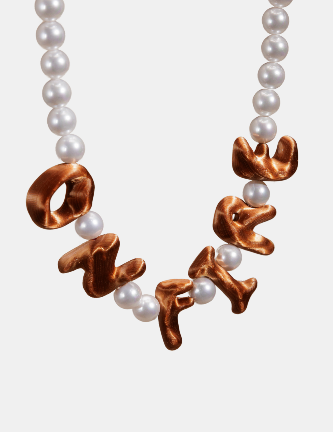 Chunky On Fire Necklace // Pearl