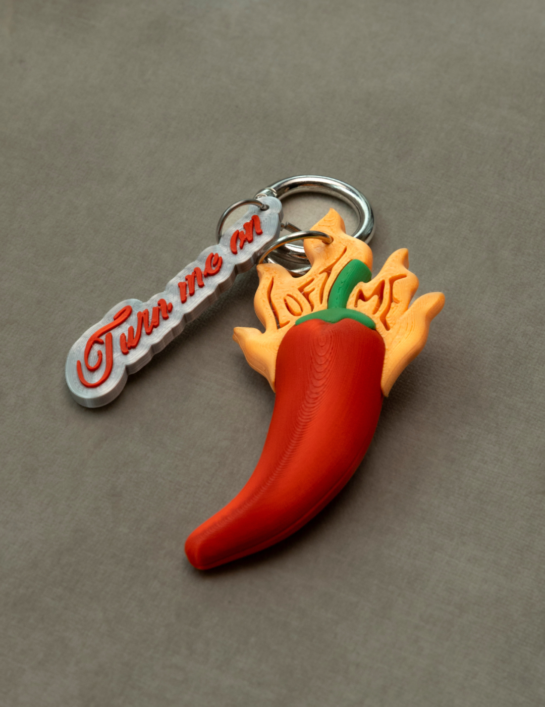 Flaming chili // Keychain