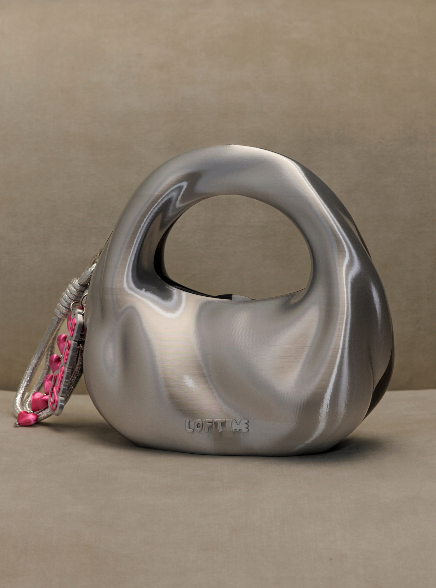 Flame bag // Negro-plateado