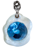Charm perla con piedra azul